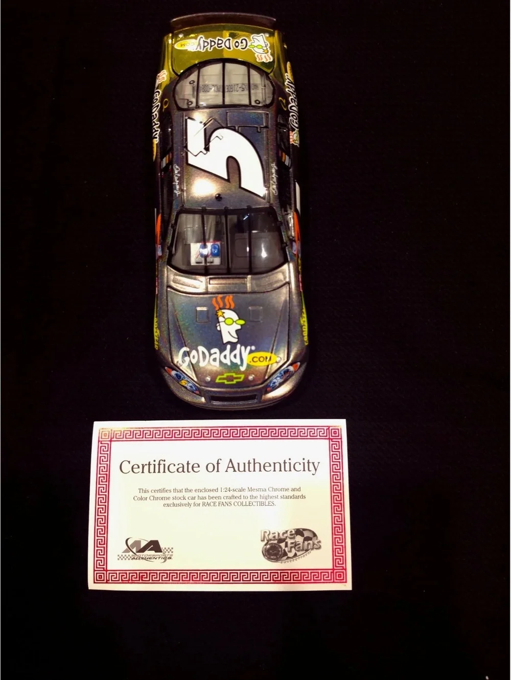 1:24 Scale Mesma Chrome and Color Chrome Stock Car with Certificate of Authentic